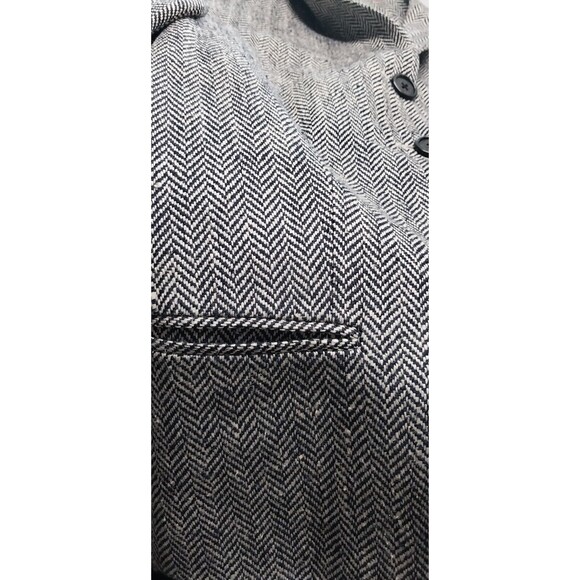 RALPH LAUREN Blazer Black Cream Herringbone Size 8 Silk Linen Blend Academia GUC - Picture 6 of 16